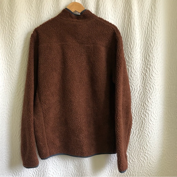 NWT Eddie Bauer Men's Chilali Faux Shearling Fleece Full Zip Cognac Jacket - Picture 6 of 16